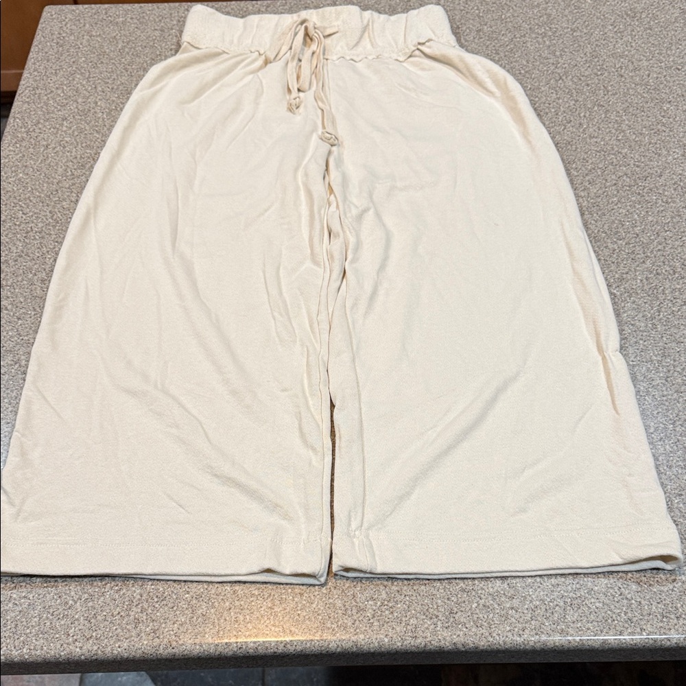 FP Beach - Wide-Leg Lounge Pants, Size S, Ivory, NWOT